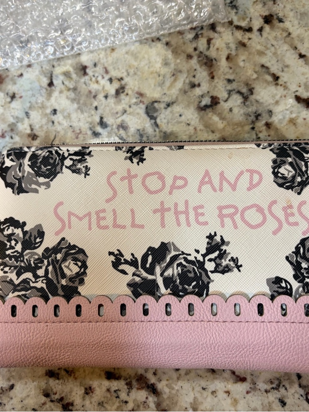 Betsy Johnson Pink Floral "Stop and Smell the Roses" Women’s Wallet
